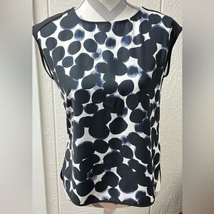 RW&CO. Black and White Polka Dot Cap Sleeve Top